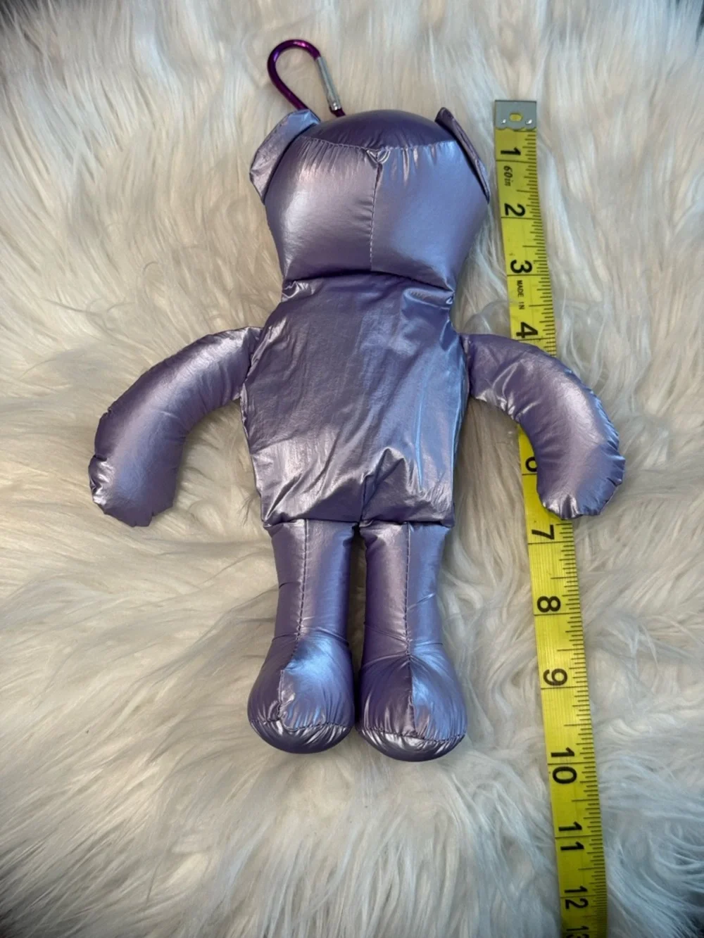 New Arrivals! Metallic Lavender Tote Bag with Bear 🐻 Charm 2 in 1 Bag